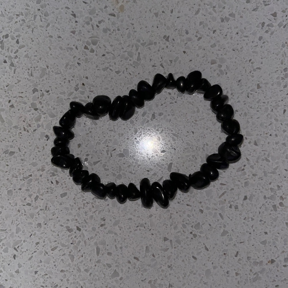 Stretchy shungite stone bracelet